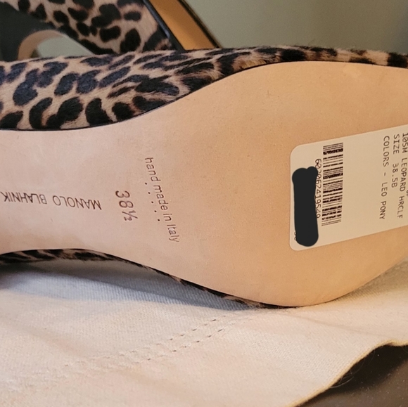$950 New In Box Manolo Blahnik BB 105 Leopard Pony Black Shoes Pumps 38.5 - Picture 7 of 8